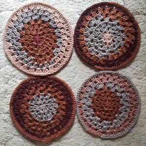 Crochet Granny Square Placemats ~ set of 4